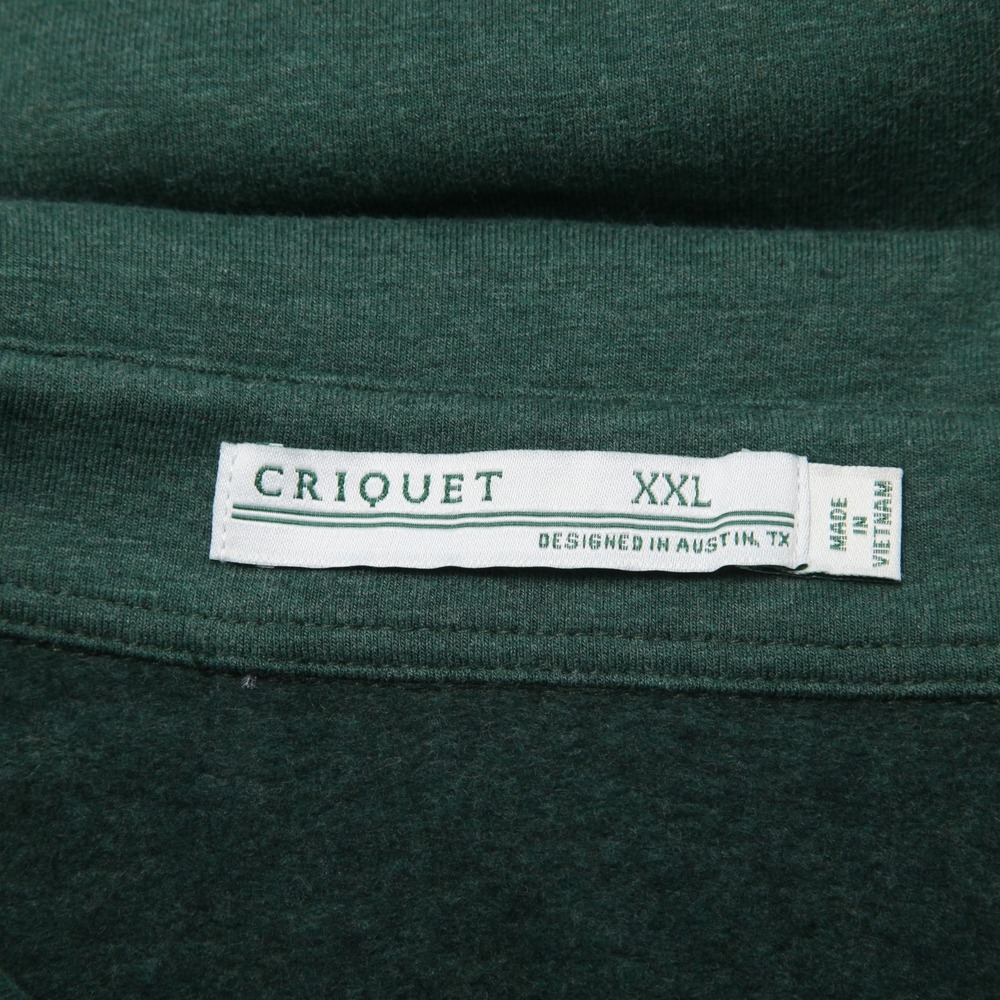 Criquet Men's XXL Green Long Sleeve Polo Sweater Pullover Kangaroo Pocket Cotton - Picture 4 of 11